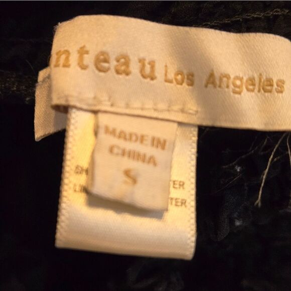 Monteau Los Angeles Black High Neck Partially Sheer Boho Top - Picture 6 of 7